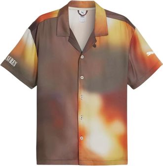 Puma Puma, Overhemden, Heren, Bruin, L, Katoen, Pleasures AOP Shirt
