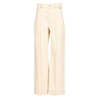 Durazzi Milano Panelled Wide-Leg Jeans - female - Durazzi Milano - Wide Trousers - Beige - M - Trousers