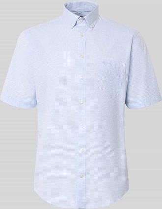 Fynch-Hatton Fynch-Hatton Modern Fit Freizeithemd mit Brusttasche und Logo-Stitching in Hellblau, Gr&ouml;&szlig;e 3XL