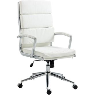 Clp Clp - Silla De Oficina Cleveland Simil Cuero Blanco