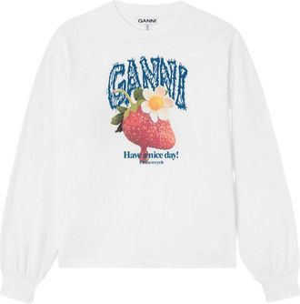Ganni Camiseta De Algod&oacute;n Estampada Ganni