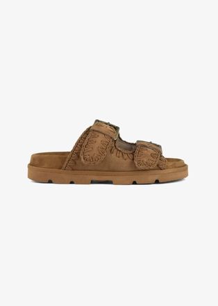 Mou Womens Low Bio Sandal In Cognac