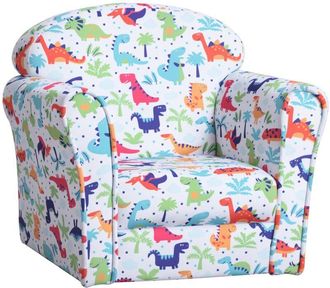 HOMCOM Homcom - Sill&oacute;n Infantil Para Ni&ntilde;os Mayores De 18 Meses -3 A&ntilde;os Estampado De Dinosaurios 50x39x44 Cm