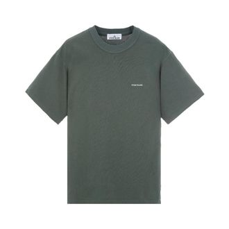 Stone Island T-Shirts, male, Green, Size: L Bonded T-shirt