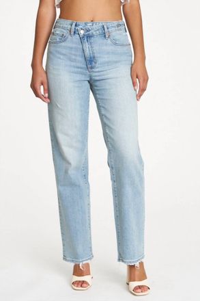 Daze Sundaze Crossover High Rise Vintage Straight Jeans In Bubble Bath