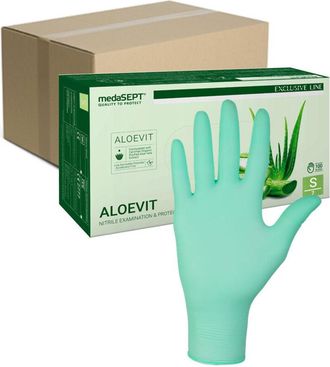 OEM Guantes De Nitrilo S Verde Con Aloe Aloevit Medasept 100 Uds Caja 10 Unidades