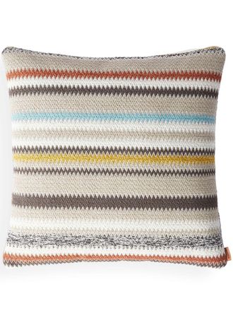 Missoni Home Blurred zigzag cushion (40cm x 40cm) - unisex - Viscose/Linen/Flax/Cotton/Polyester/Feather/Down - One Size - Neutrals