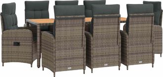 vidaXL Juego De Comedor Para Exteriores 9 Uds. Vidaxl