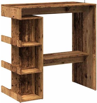 vidaXL Mesa de bar con estante madera envejecida 100x48x101,5 cm vidaXL