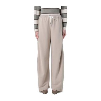 Brunello Cucinelli Pantaloni con coulisse - - Trousers - Donna - Beige - S