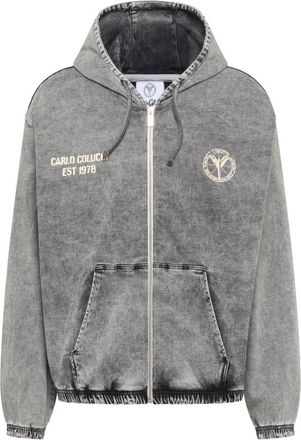 Carlo Colucci Almost Denim Sweat Jacket - Heren - Spijkerjassen - Zwart - XL - Denim - Jassen