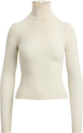 Ralph Lauren Collection ruffled-turtleneck sweater - White