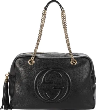 Gucci Pre-owned Womens Soho Shopping Tote Shoulder Bag - Black - One Size