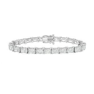 Diana M. Jewels 14kt White Gold 35.00cts Lab Grown East-West Radiant Diamond Tennis Bracelet