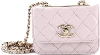 Chanel Trendy CC Card Holder on Chain Quilted Lambskin clutch bag - Beige