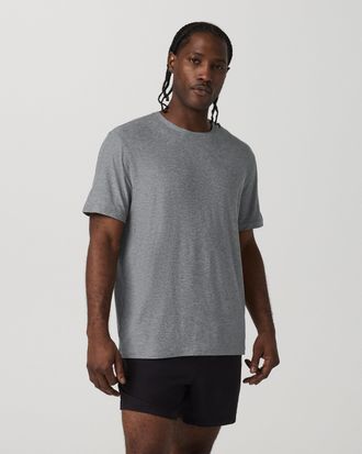 Vuori Clothing Short Sleeve Strato Tech T-Shirt - Relaxed Fit | Heather Grey | XS, Size Extra Small