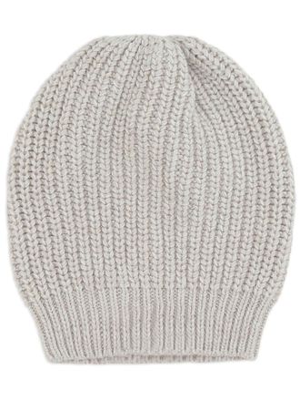 Brunello Cucinelli Ribgebreide kasjmier muts - Beige