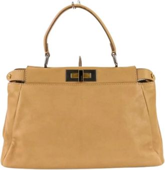 Fendi Pre-owned Peekaboo 2way Handbag - Dames - Vintage Handtas - Bruin - ONE Size - Leer - Vintage
