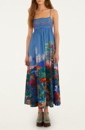 Farm Rio Dream Landscape Sundress in Blue Multicolor at Nordstrom, Size Xx-Small