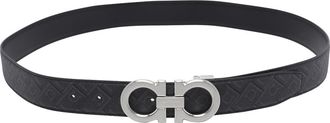 Ferragamo Black Reversibile Double Belt