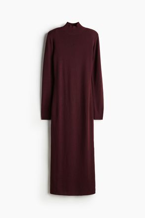 H&M Bodycon-Kleid mit Turtleneck - Red