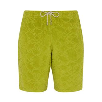 Vilebrequin Terry Bermuda Shorts Turtles Net Jacquard - Heren - Korte broeken - Groen - Maat: 2XL Katoen