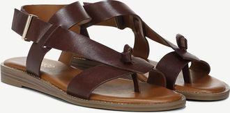 Franco Sarto Glenni Sandals Womens Dark Brown Leather Open Toe Strappy GAL150