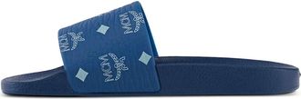 MCM Slippers met monogram - Blauw