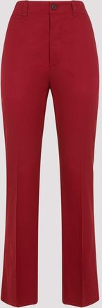Saint Laurent Womens Tiziano Red Cotton Pant - Brown - Size EU 38 (Womens)