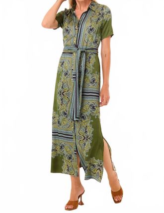 Misa Esmerelda Dress In Moss Scarf