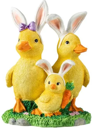 Glitzhome Easter Resin Duck Family Table Decor in Yellow at Nordstrom, Size Medium