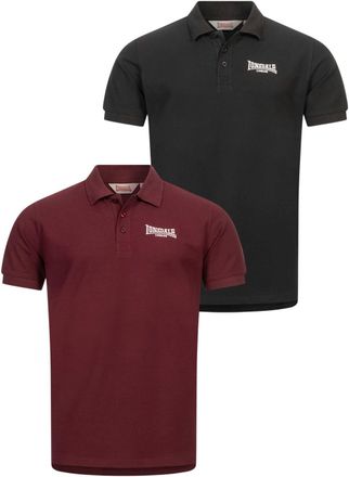 Lonsdale Poloshirt LONSDALE LINGHOLME, Herren, Gr. XXL, schwarz (schwarz, oxbloo), Jersey, Obermaterial: 100% Baumwolle, bestickt, angesetztes B&uuml;ndchen, Shirts
