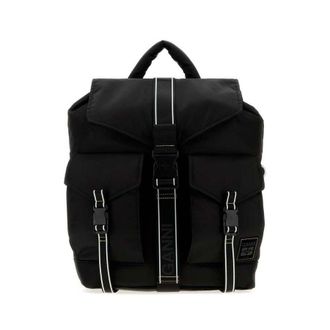 Ganni Black Canvas Backpack Zaini