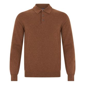 Fedeli Tops, Heren, Bruin, S, Kasjmier, Polo Trui