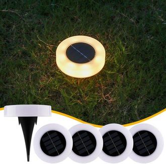 OEM 4 Luces Solares Para Exteriores Para El C&eacute;sped, Iluminaci&oacute;n Led Empotrada En El Suelo Para Caminos, Luces Con Sensor De Movimiento, Luz C&aacute;lida