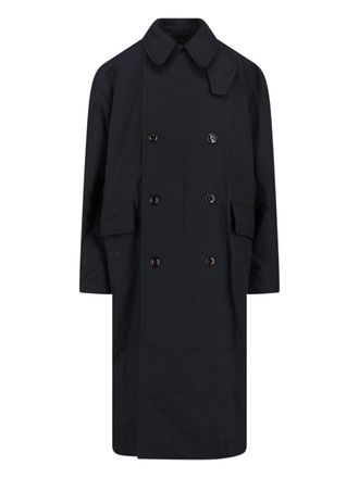 Our Legacy Double-Breasted Black Coat With Round Collar