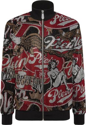 Philipp Plein Giacca sportiva con strass - Nero