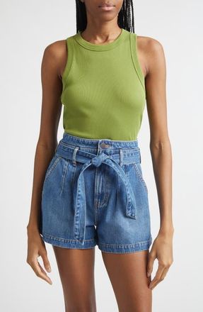 Veronica Beard Jordyn Crop Tank in Cactus at Nordstrom, Size Xx-Small
