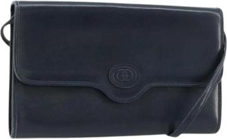 Gucci Pre-owned Vintage Shoulder Bag - Dames - Vintage Schoudertas - Blauw - ONE Size - Leer - Vintage