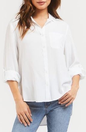 Velvet Heart Elisa Long Sleeve High/Low Shirt in Optic White at Nordstrom Rack, Size X-Large