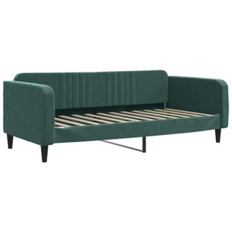 vidaXL Vidaxl - Sof&aacute; Cama Sin Colch&oacute;n Terciopelo Verde Oscuro 100x200 Cm