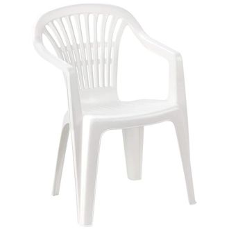 Trade Shop Trade Shop - Set De 6 Piezas Sill&oacute;n De Pl&aacute;stico Apilable Con Silla Blanca Con Reposabrazos 54x53x80 Cm 862456