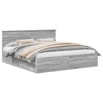 vidaXL Estructura De Cama Con Cabecera Gris Sonoma 200 X 200 Cm Vidaxl