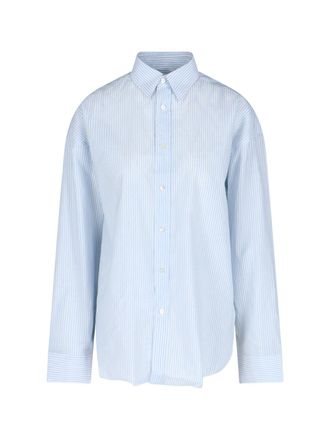 Finamore Oriana Striped Shirt - Light Blue