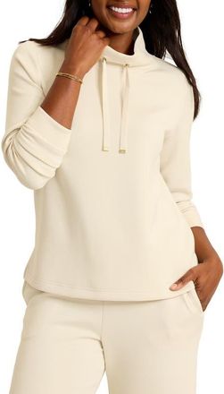 Tommy Bahama Palm Voyage Mock Neck Sweatshirt in Bleached Sand at Nordstrom, Size X-Large