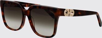 Ferragamo Occhiali da sole cat-eye rettangolari in acetato con logo Gancini