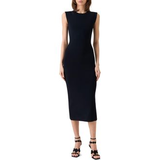 Akris Sleeveless Signature Jersey Midi Dress in Black at Nordstrom, Size 10