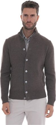 Gran Sasso Vest met knopen - Heren - Vesten - Bruin - 3XL - Wol - Truien & Vesten