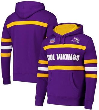 Mitchell & Ness Mens Purple Minnesota Vikings Vintage Logo Head Coach Fleece Pullover Hoodie at Nordstrom, Size Medium