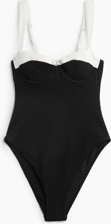 H&M Badeanzug High Leg - Schwarz